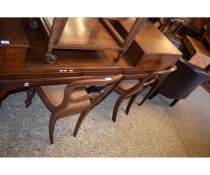 PAIR OF VICTORIAN MAHOGANY BALLOON BACK DINING CHAIRS WITH BROWN DROP IN SEATS (2)