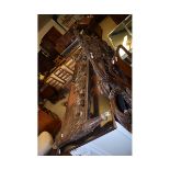 19TH CENTURY HEAVILY CARVED FRENCH DOUBLE BED WITH FOOT RAIL (LACKING SIDE RAILS)