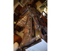 19TH CENTURY HEAVILY CARVED FRENCH DOUBLE BED WITH FOOT RAIL (LACKING SIDE RAILS)