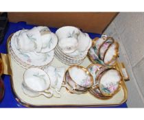 MIXED LOT OF TEA WARES TO INCLUDE RICHMOND, ROSE DECORATED TEA WARES ETC