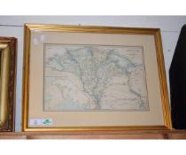 FRAMED MAP OF LOWER EGYPT