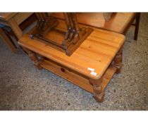 RECTANGULAR PINE TWO TIER COFFEE TABLE