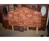 GOOD QUALITY FLORAL UPHOLSTERED DOUBLE HEADBOARD