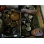 TWO BOXES MIXED STONEWARE KITCHENALIA ETC