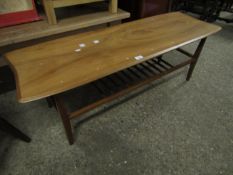 RETRO TEAK RECTANGULAR COFFEE TABLE WITH SLATTED SECOND TIER