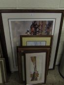 GROUP MIXED ANDREW DIBBEN PRINTS, WATER COLOURS, FURTHER MARTIN SEXTON SIGNED PRINTS ETC