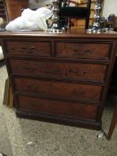 GOOD QUALITY 19TH CENTURY PITCH PINE CHEST OF TWO OVER THREE FULL WIDTH DRAWERS