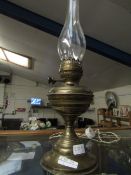 VICTORIAN BRASS OIL LAMP (LACKING SHADE)