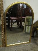 MODERN GILT FRAMED ARCH TOP WALL MIRROR