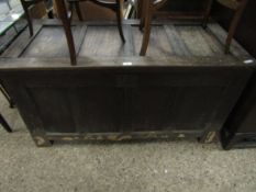 18TH CENTURY OAK FOUR PANELLED TOP AND FRONT COFFER