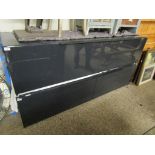 GREY LACQUERED TWO SLIDING DOOR TELEVISION CABINET