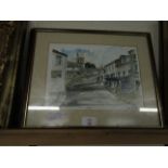 TWO PEN AND WATERCOLOUR SIGNED PICTURES OF HAWES AND CALDBECK (2)