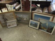 GROUP OF MIXED PICTURES, MIRRORS, PRINTS ETC