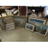 GROUP OF MIXED PICTURES, MIRRORS, PRINTS ETC