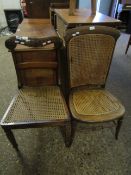 WILLIAM IV BAR BACK CANE SEATED DINING CHAIR WITH REEDED FRONT LEGS TOGETHER WITH A FURTHER CANE