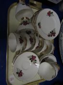 TRAY ROYAL ASCOT ROSE DECORATED PART TEA WARES