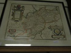 REPRODUCTION MAP OF WARWICKSHIRE AND LEICESTERSHIRE