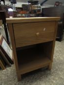 OAK FRAMED SINGLE DRAWER BEDSIDE TABLE WITH OPEN SHELF