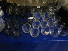 WHITE FRIARS STYLE GLASS WARES, BEAKERS ETC