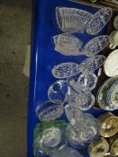 GROUP MIXED GLASS WARES, DISHES VASES BOWLS ETC