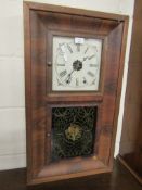 AMERICAN WALNUT DIAL CLOCK WITH ENAMELLED DIAL AND ARABIC CHAPTER RINGS