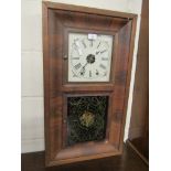 AMERICAN WALNUT DIAL CLOCK WITH ENAMELLED DIAL AND ARABIC CHAPTER RINGS