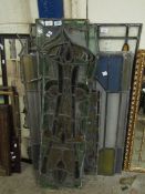 GROUP OF MIXED DAMAGED STAINED GLASS PANELS