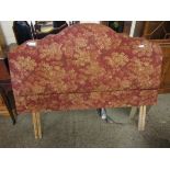 GOOD QUALITY FLORAL UPHOLSTERED DOUBLE HEADBOARD