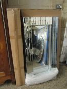 FIVE BOXED RECTANGULAR AND SILVER FRAMED WALL MIRRORS