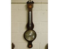 MAHOGANY AND INLAID WHEEL BAROMETER