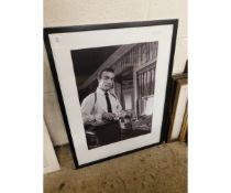 EBONISED FRAMED REPRODUCTION PHOTOGRAPH OF SEAN CONNERY
