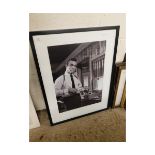 EBONISED FRAMED REPRODUCTION PHOTOGRAPH OF SEAN CONNERY