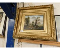 JOHN MACE OIL ON BOARD OF A COUNTRY PARK IN A GILT FRAME