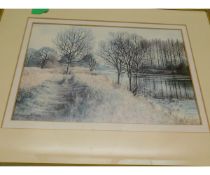 AFTER GODFREY ARNISON, PAIR OF COLOURED PRINTS, SHERINGHAM AND RIVER SCENE, 17 X 26CM (2)