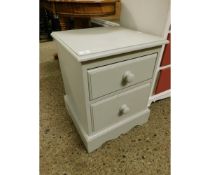 PINE PAINTED TWO DRAWER BEDSIDE CHEST