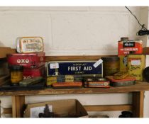 QUANTITY OF VINTAGE TINS TO INCLUDE OXO, JOHN BULL, DUNLOP ETC