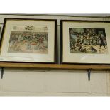 TWO FRAMED LOUIS WAIN PRINTS OF THE CAT'S CIRCUS AND THE DOG'S ACADEMY