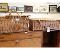 TWO WICKER HAMPERS