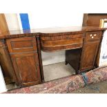 REGENCY MAHOGANY SIDEBOARD FITTED CENTRALLY WITH A DRAWER FLANKED EITHER SIDE BY CUPBOARD DOORS WITH