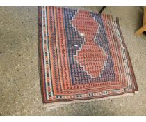 GOOD QUALITY RED AND BLUE FLOOR RUG