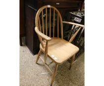 ERCOL HARD SEATED STICK BACK ARMCHAIR