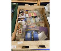 BOX CONTAINING MIXED CIGARETTE CARDS, TEA CARDS, COLLECTORS CARDS ETC