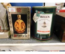 BOXED BOTTLE OF DIMPLE WHISKY TOGETHER WITH A BELLS 1989 SCOTCH WHISKY