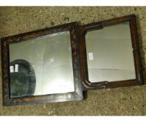 18TH CENTURY DUTCH INLAID WALL MIRROR TOGETHER WITH A FURTHER 18TH CENTURY MAHOGANY MIRROR (2)