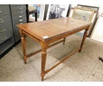 OAK FRAMED RECTANGULAR COFFEE TABLE WITH FLUTED LEGS