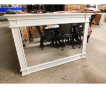 MODERN WHITE PAINTED OVERMANTEL MIRROR