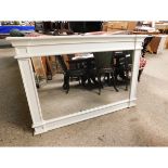 MODERN WHITE PAINTED OVERMANTEL MIRROR