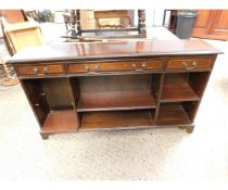 REPRODUCTION MAHOGANY BOOKCASE WITH THREE DRAWERS OVER OPEN SHELVES