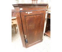 19TH CENTURY MAHOGANY CORNER CUPBOARD WITH SINGLE DOOR WITH SATINWOOD BANDING