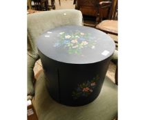 PAINTED PLYWOOD CIRCULAR HAT BOX